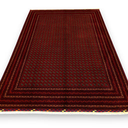 FINE AFGHAN BOKHARA - Red - 2.94m x 2.05m