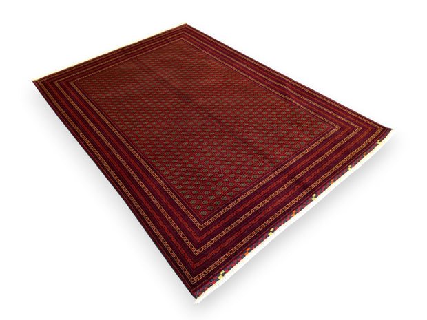 FINE AFGHAN BOKHARA - Red - 2.94m x 2.05m