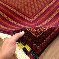 FINE AFGHAN BOKHARA - Red - 2.94m x 2.05m