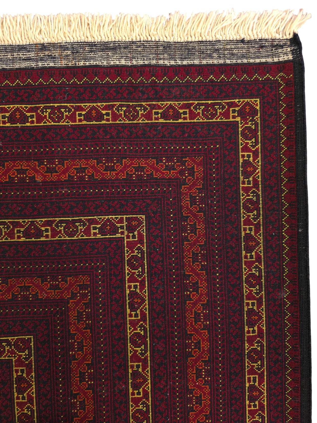 FINE AFGHAN BOKHARA - Red - 2.94m x 2.05m