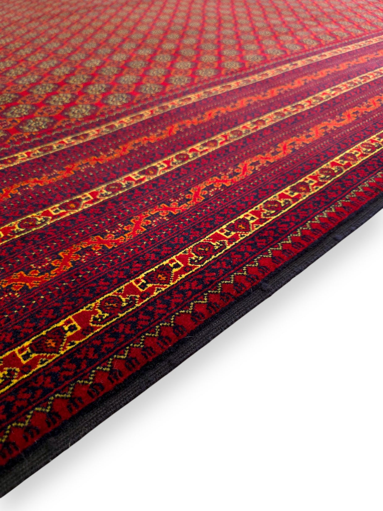 FINE AFGHAN BOKHARA - Red - 2.94m x 2.05m