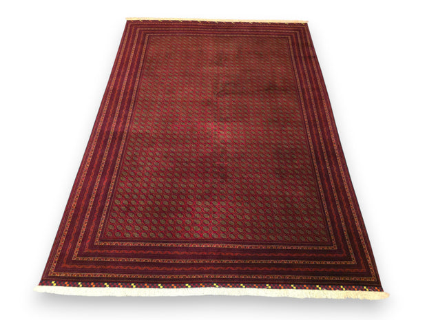 FINE AFGHAN BOKHARA - RED - 3.41m x 2.54m