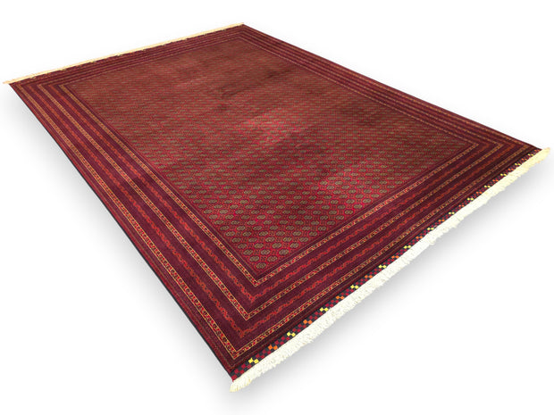 FINE AFGHAN BOKHARA - RED - 3.41m x 2.54m