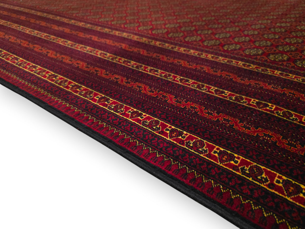 FINE AFGHAN BOKHARA - RED - 3.41m x 2.54m
