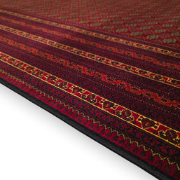 FINE AFGHAN BOKHARA - RED - 3.41m x 2.54m