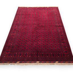 FINE AFGHAN BOKHARA - Red - 2.33m x 1.73m