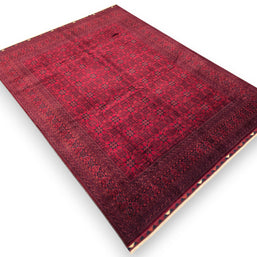 FINE AFGHAN BOKHARA - Red - 3.97m x 3.01m