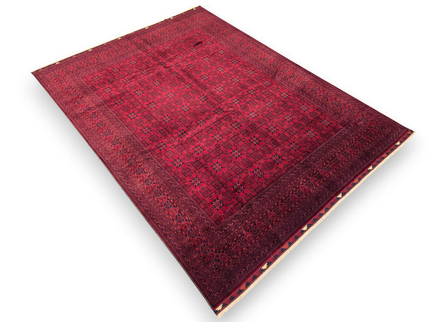FINE AFGHAN BOKHARA - Red - 3.97m x 3.01m