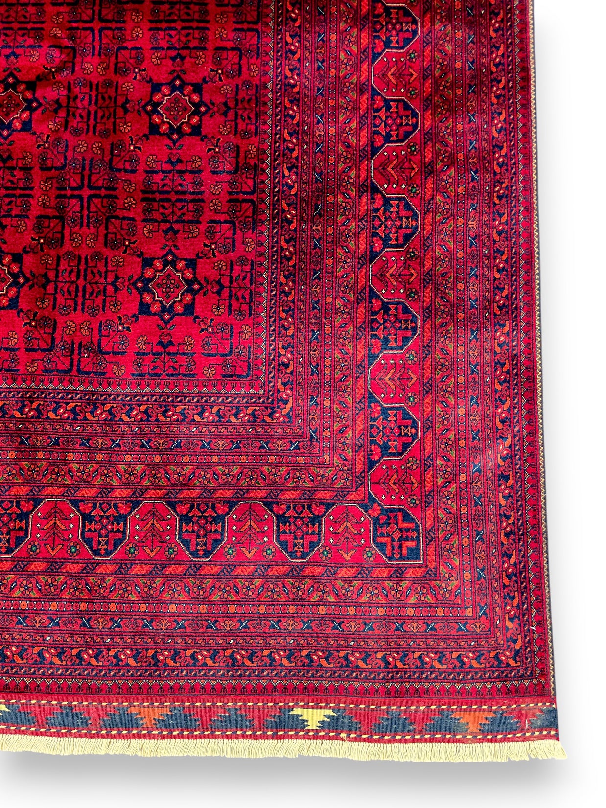 FINE AFGHAN BOKHARA - Red - 3.97m x 3.01m