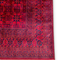 FINE AFGHAN BOKHARA - Red - 3.97m x 3.01m