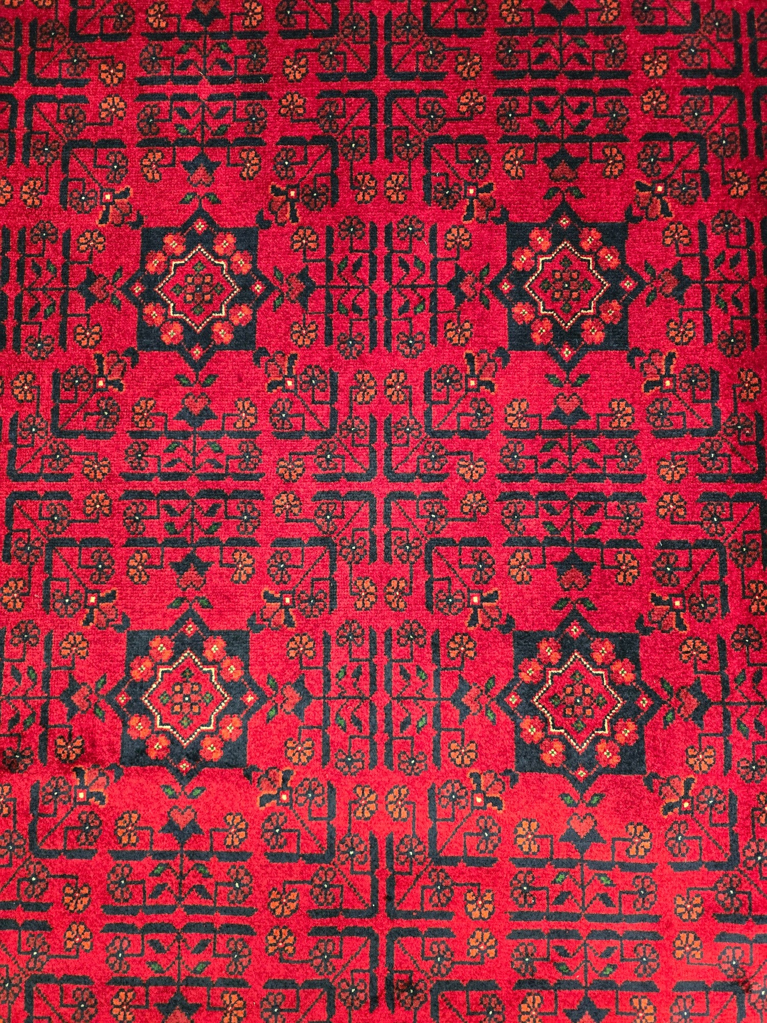 FINE AFGHAN BOKHARA - Red - 3.97m x 3.01m