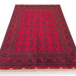 FINE AFGHAN BOKHARA - Red - 2.00m x 1.50m