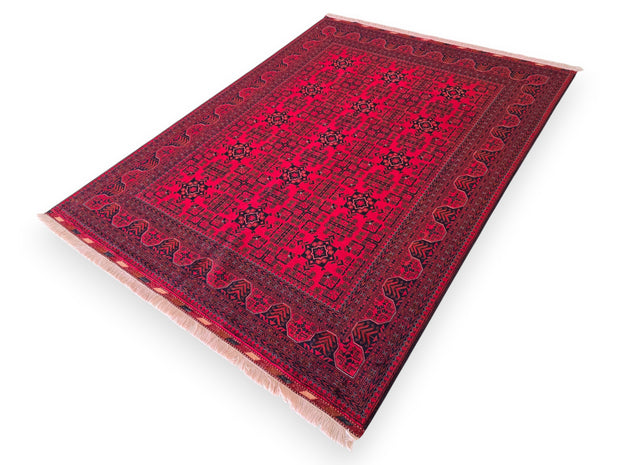 FINE AFGHAN BOKHARA - Red - 2.00m x 1.50m