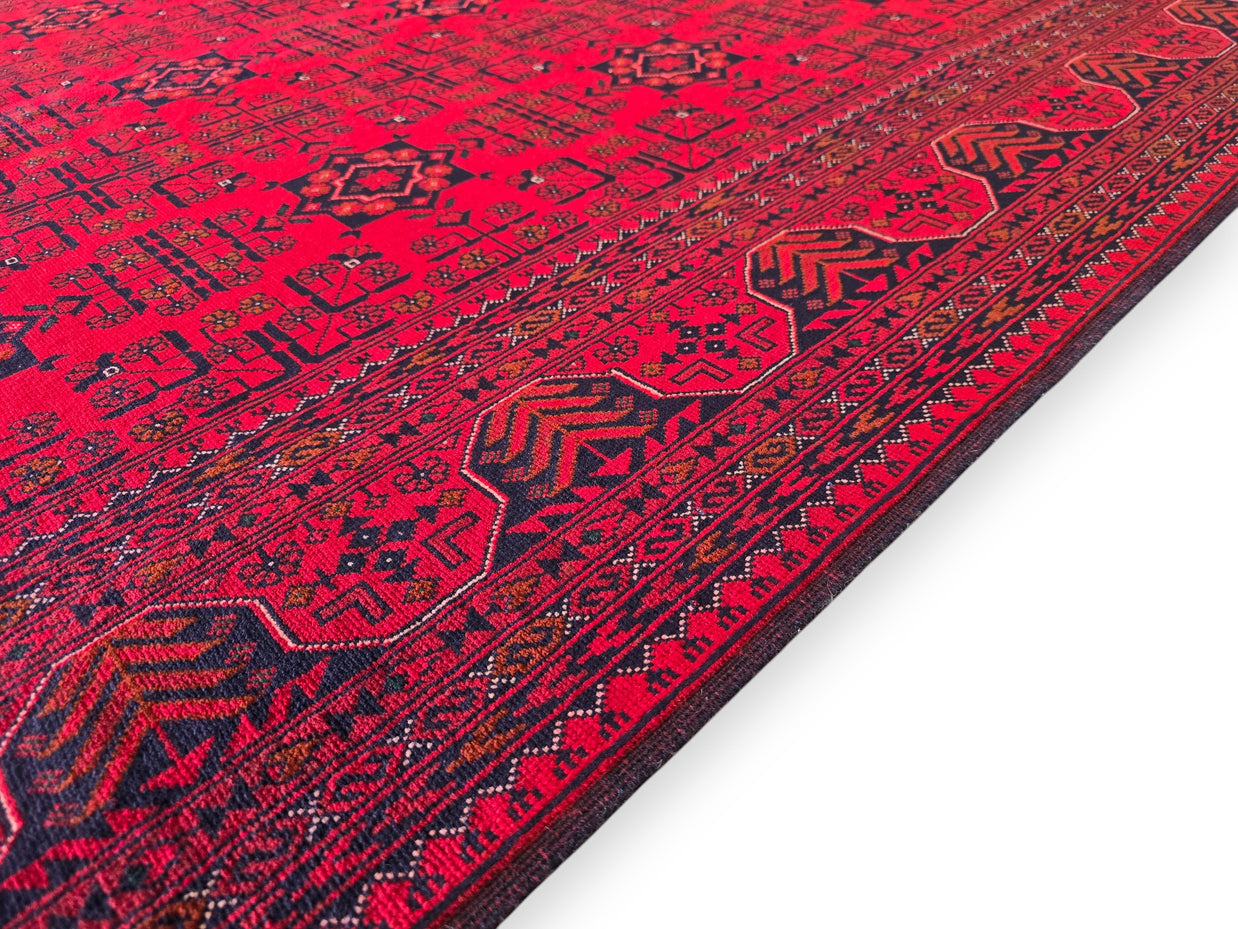 FINE AFGHAN BOKHARA - Red - 2.00m x 1.50m