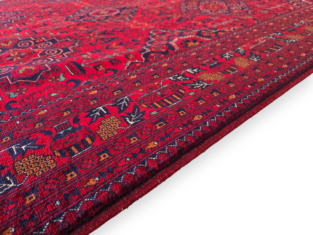 FINE AFGHAN BOKHARA - Red - 2.05m x 1.52m