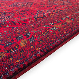 FINE AFGHAN BOKHARA - Red - 2.05m x 1.52m