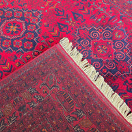 FINE AFGHAN BOKHARA - Red - 2.05m x 1.52m