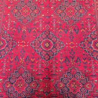 FINE AFGHAN BOKHARA - Red - 2.05m x 1.52m