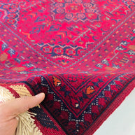 FINE AFGHAN BOKHARA - Red - 2.05m x 1.52m