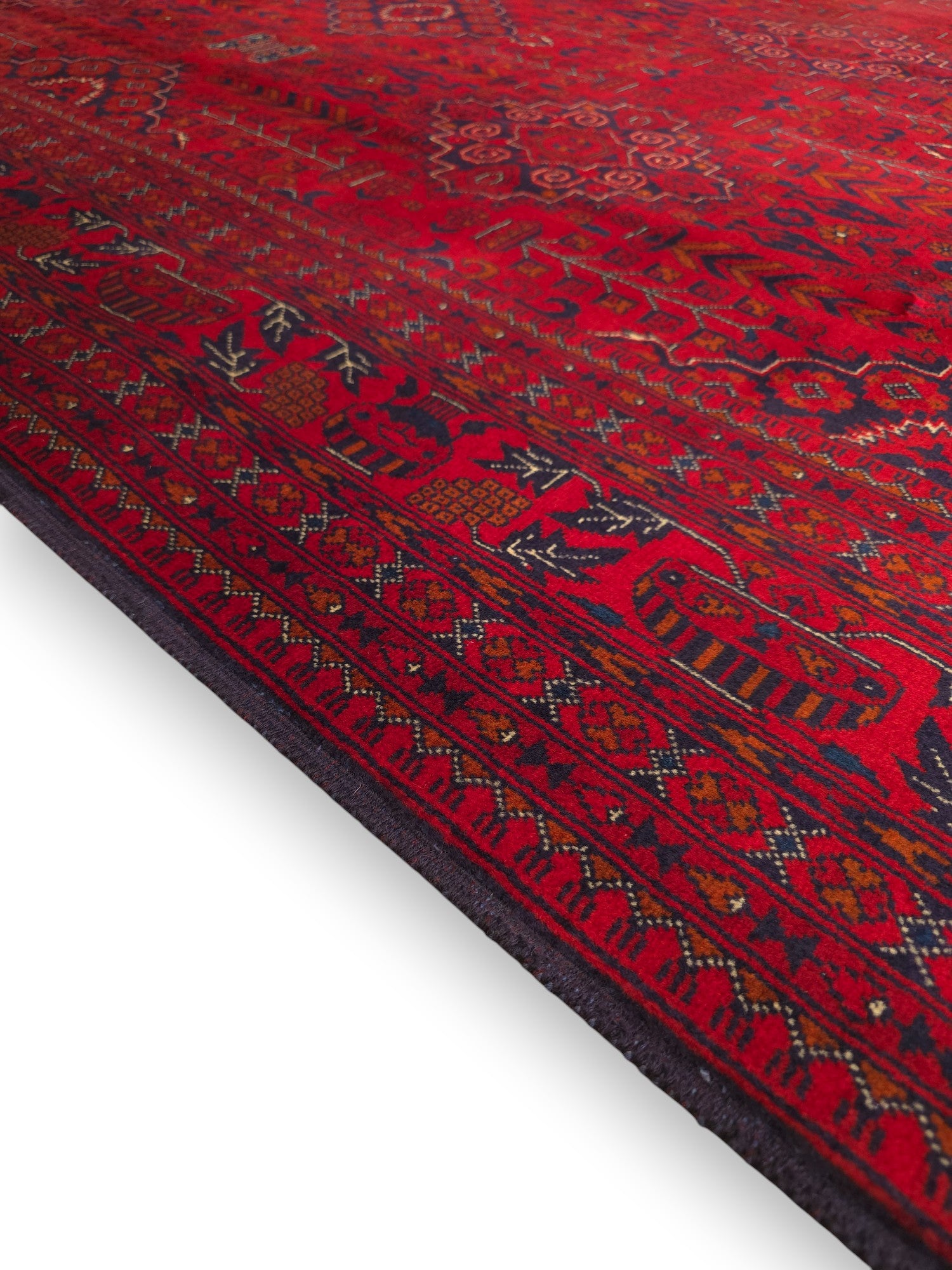 FINE AFGHAN BOKHARA - Red - 2.96m x 200m
