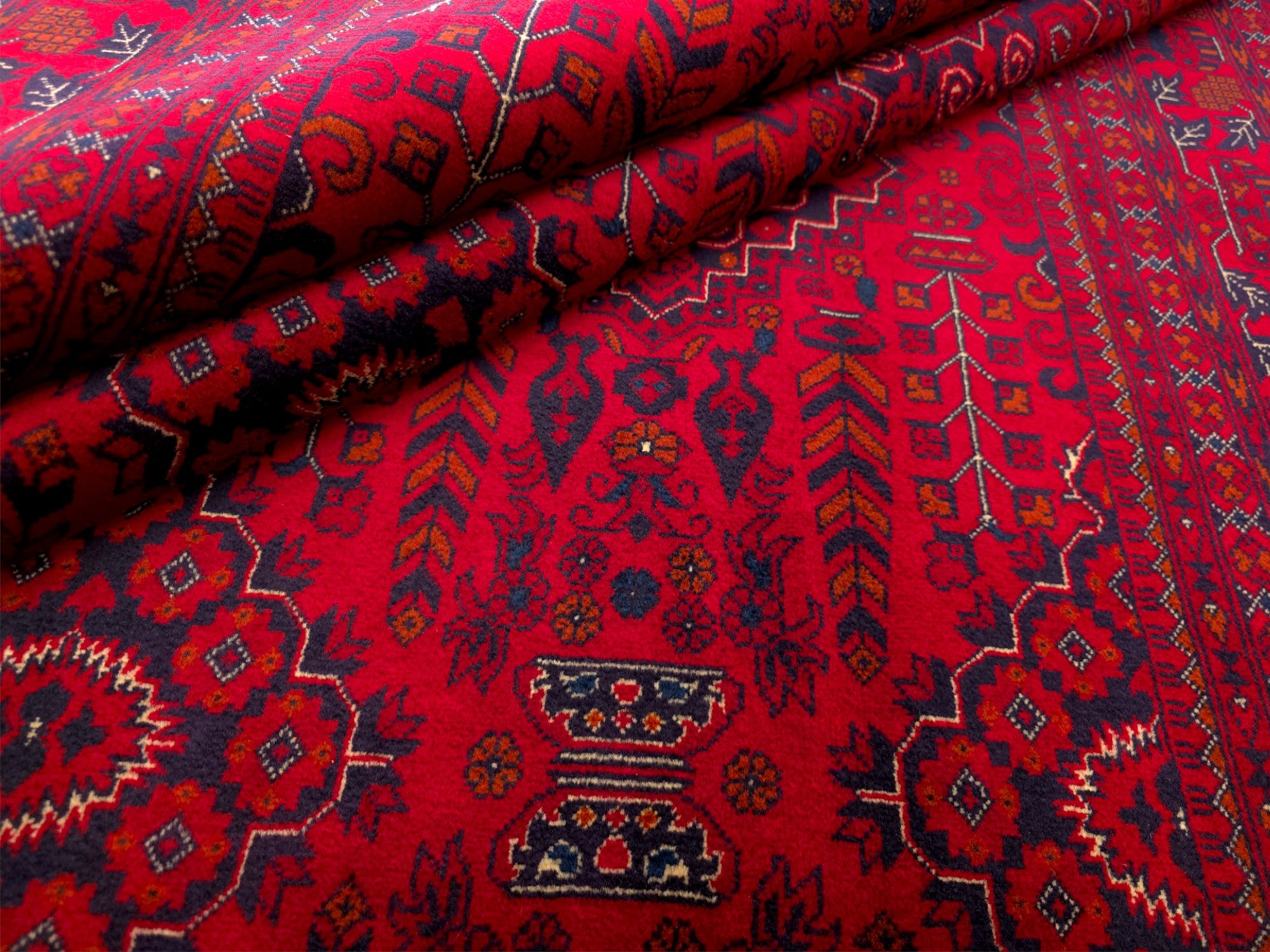 FINE AFGHAN BOKHARA - Red - 2.96m x 200m