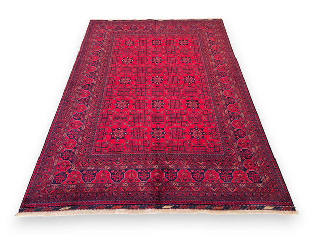 FINE AFGHAN BOKHARA - Red - 2.33m x 1.65m