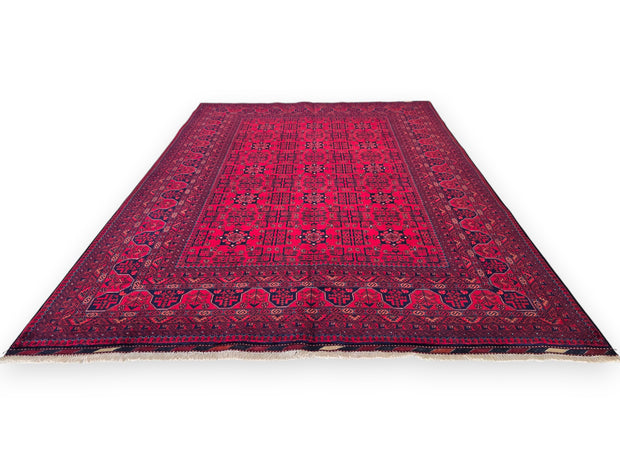 FINE AFGHAN BOKHARA - Red - 2.33m x 1.65m