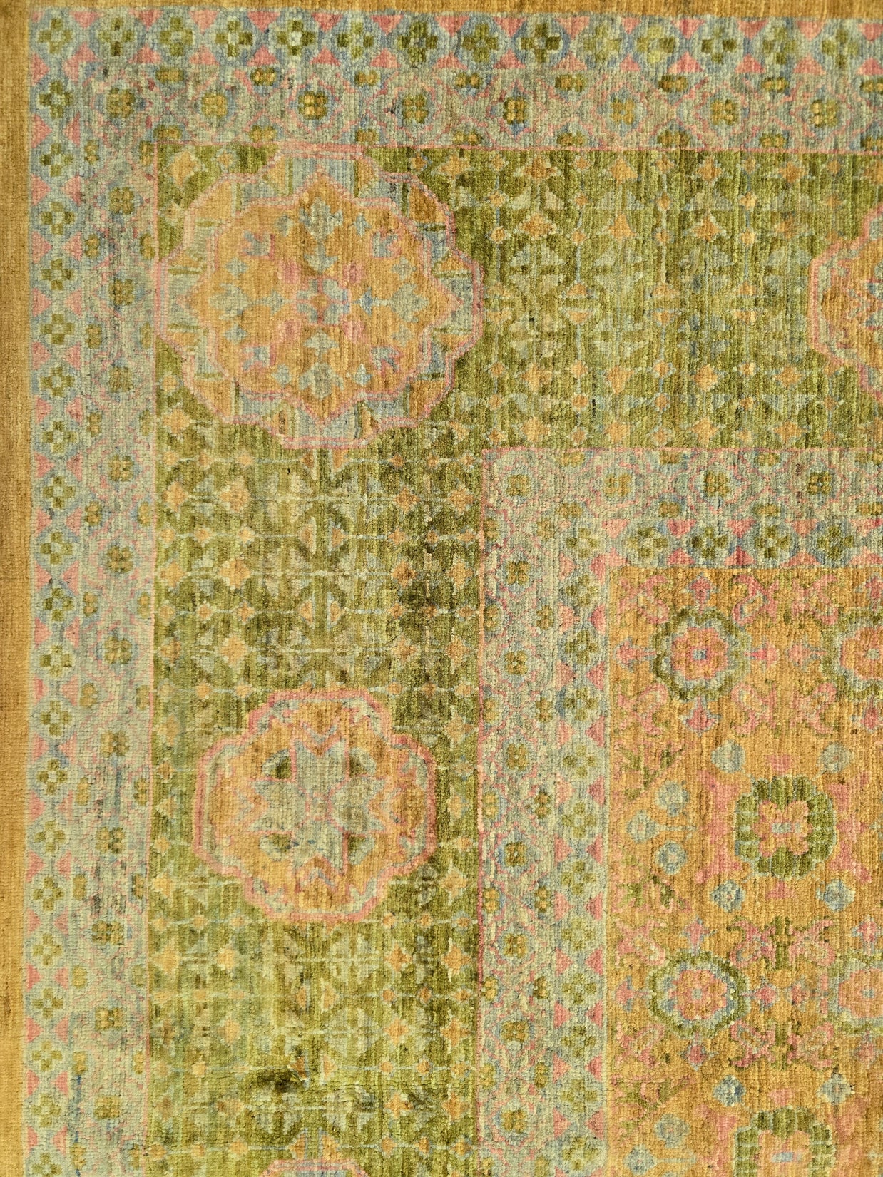 EXCLUSIVE MAMLOUK RUG - Green Brown - 3.88m x 3.00m