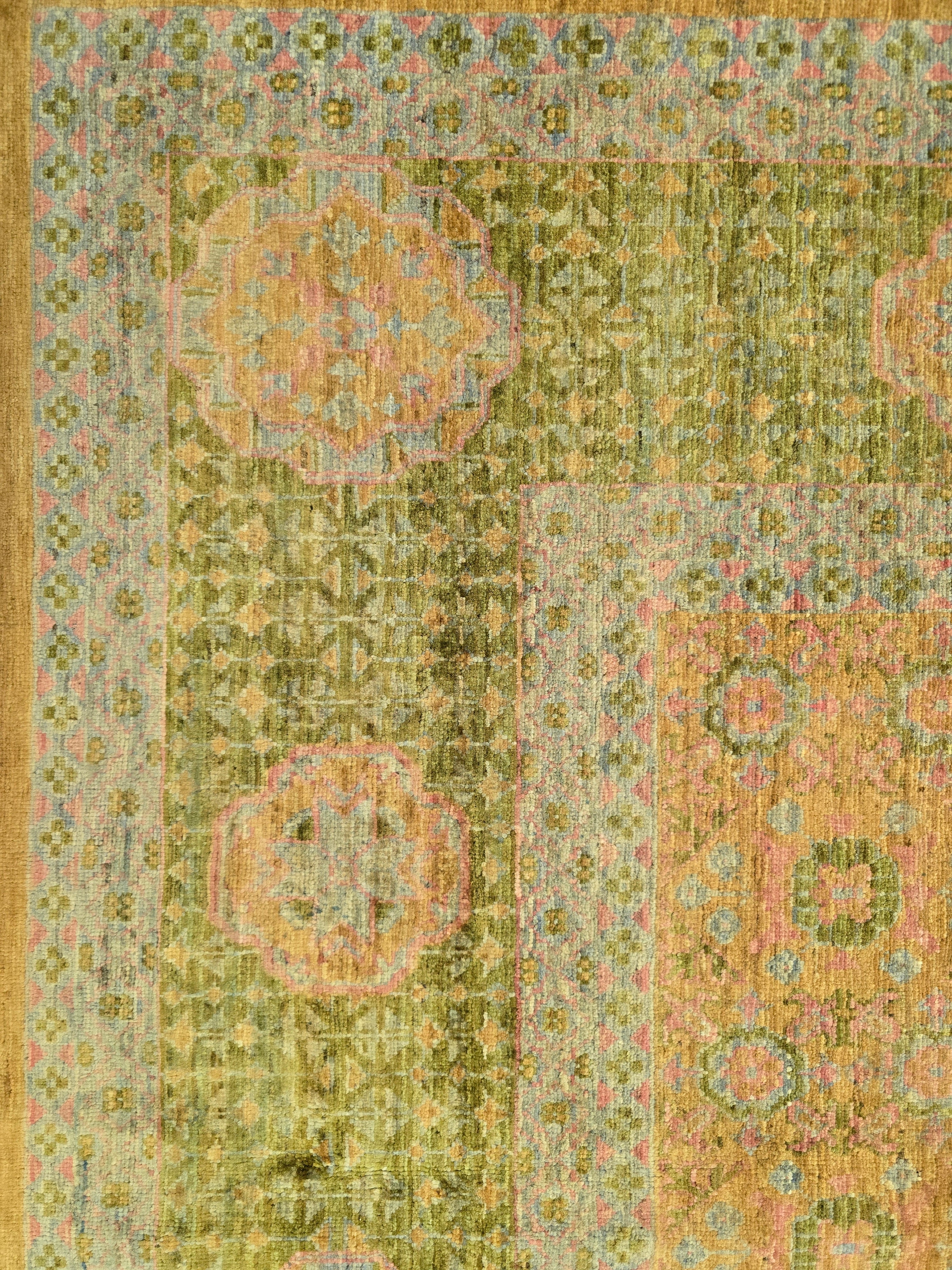 EXCLUSIVE MAMLOUK RUG - Green Brown - 3.88m x 3.00m