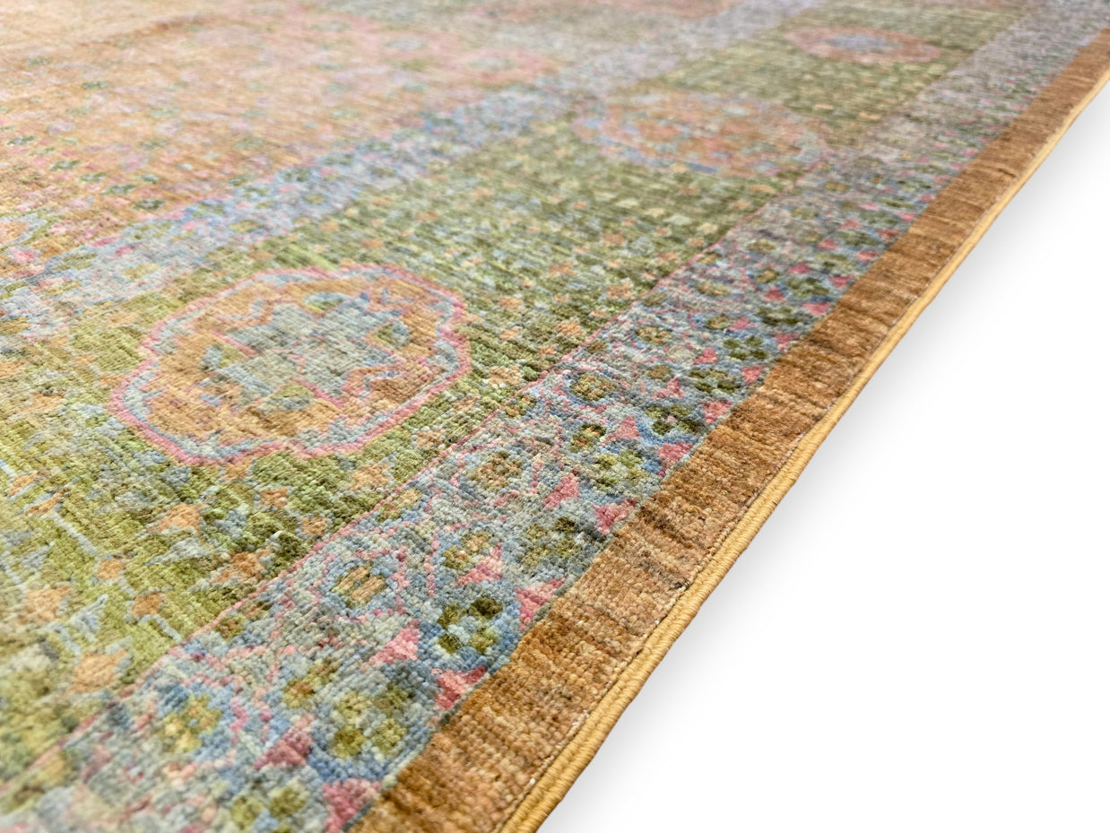 EXCLUSIVE MAMLOUK RUG - Green Brown - 3.88m x 3.00m