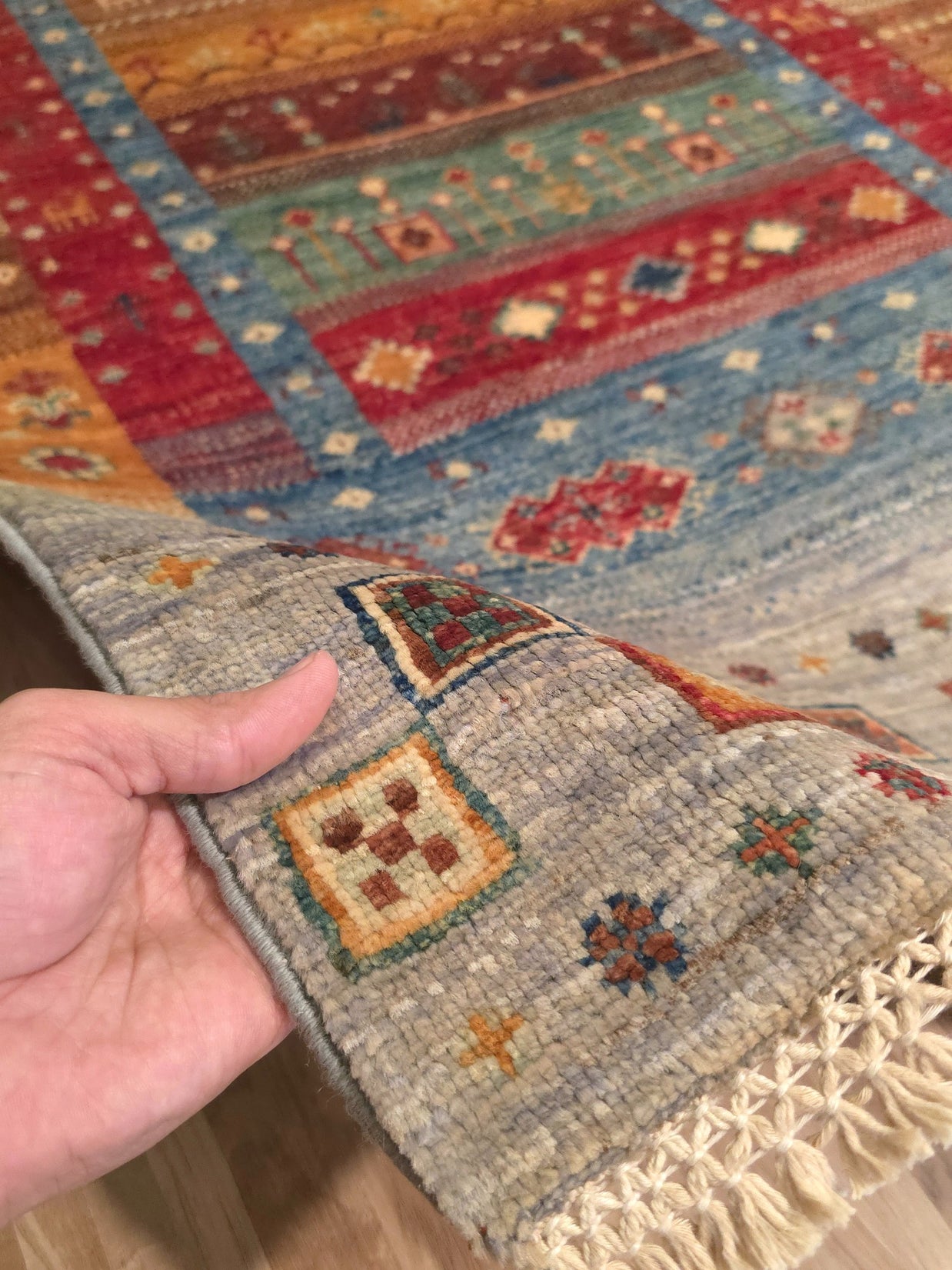 Grey Gabbeh - Runner Rug | 2.50m x 0.76m