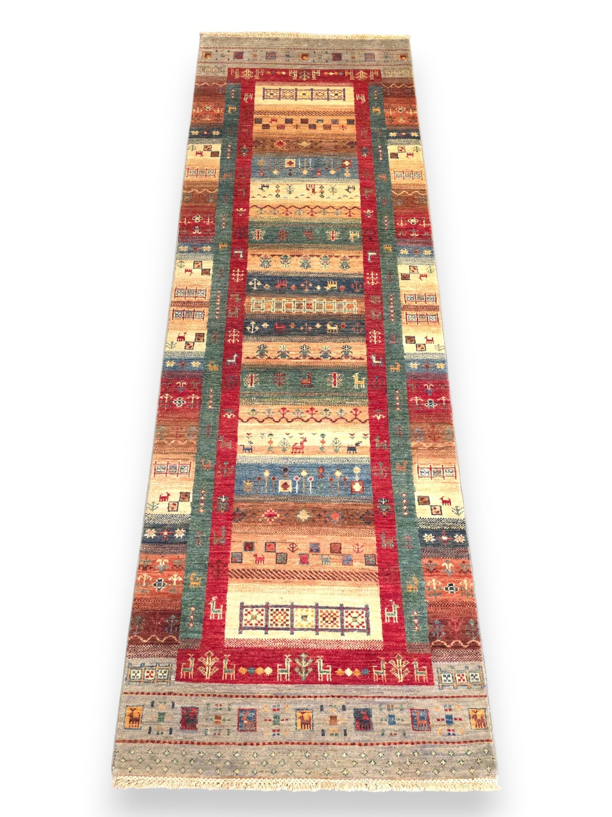 Grey Gabbeh - Runner Rug | 2.47m x 0.76m