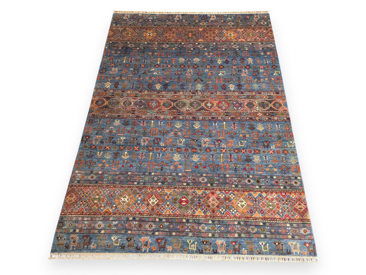 STRIPE BLUE - WOOLEN RUG | 3.43m x 2.44m