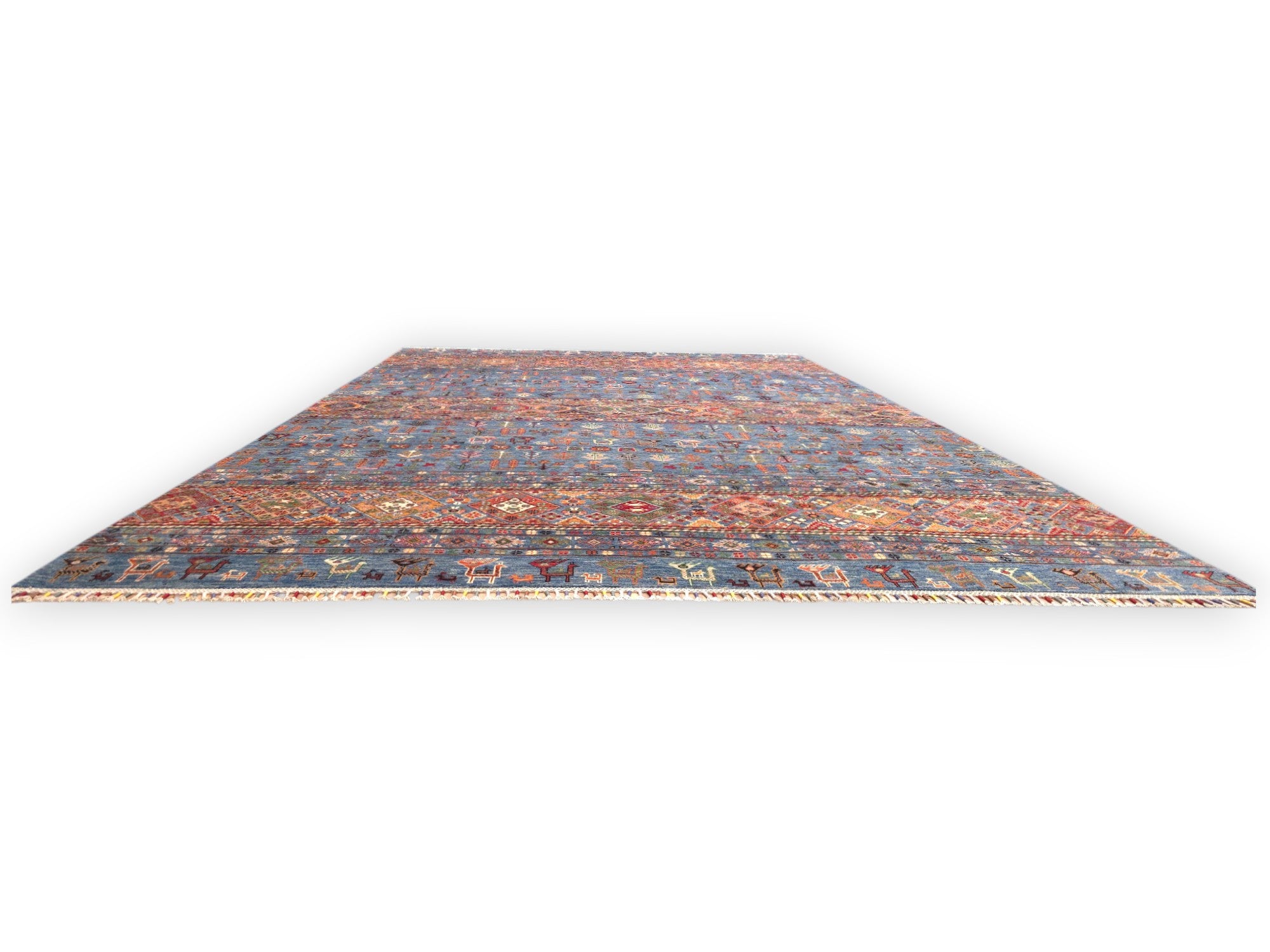 STRIPE BLUE - WOOLEN RUG | 3.43m x 2.44m