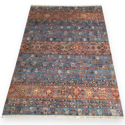 STRIPE BLUE - WOOLEN RUG | 3.43m x 2.44m