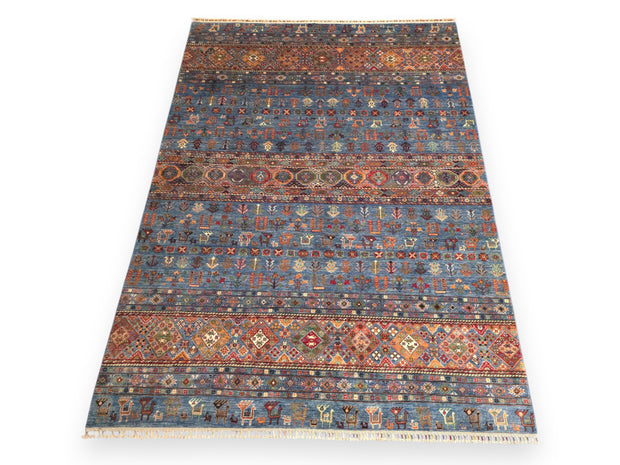 STRIPE BLUE - WOOLEN RUG | 3.43m x 2.44m