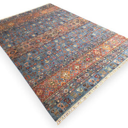 STRIPE BLUE - WOOLEN RUG | 3.43m x 2.44m