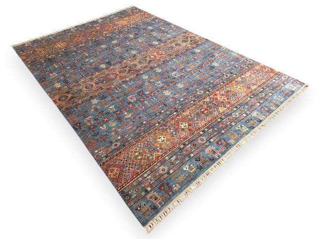 STRIPE BLUE - WOOLEN RUG | 3.43m x 2.44m