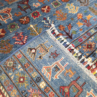 STRIPE BLUE - WOOLEN RUG | 3.43m x 2.44m