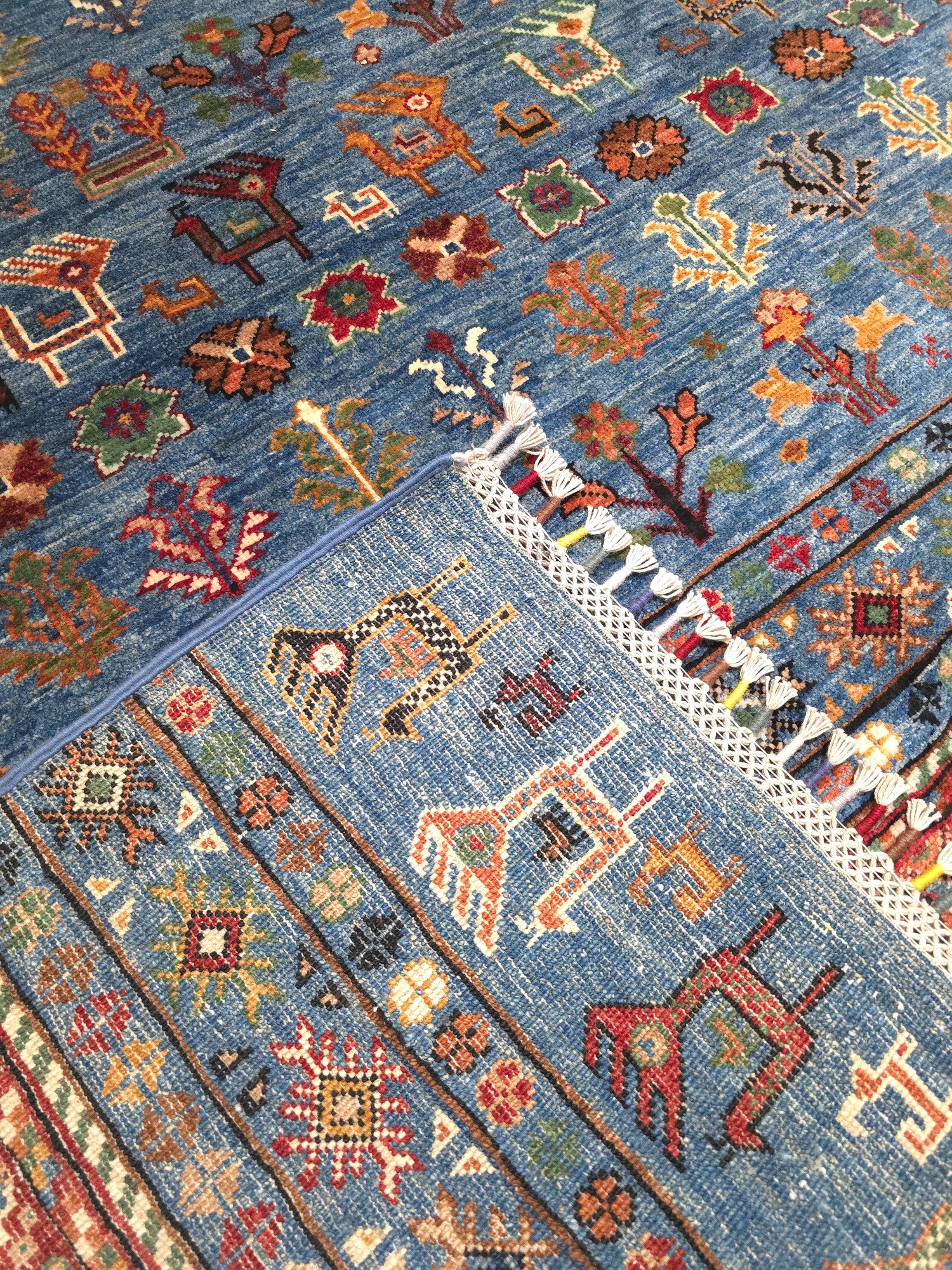 STRIPE BLUE - WOOLEN RUG | 3.43m x 2.44m