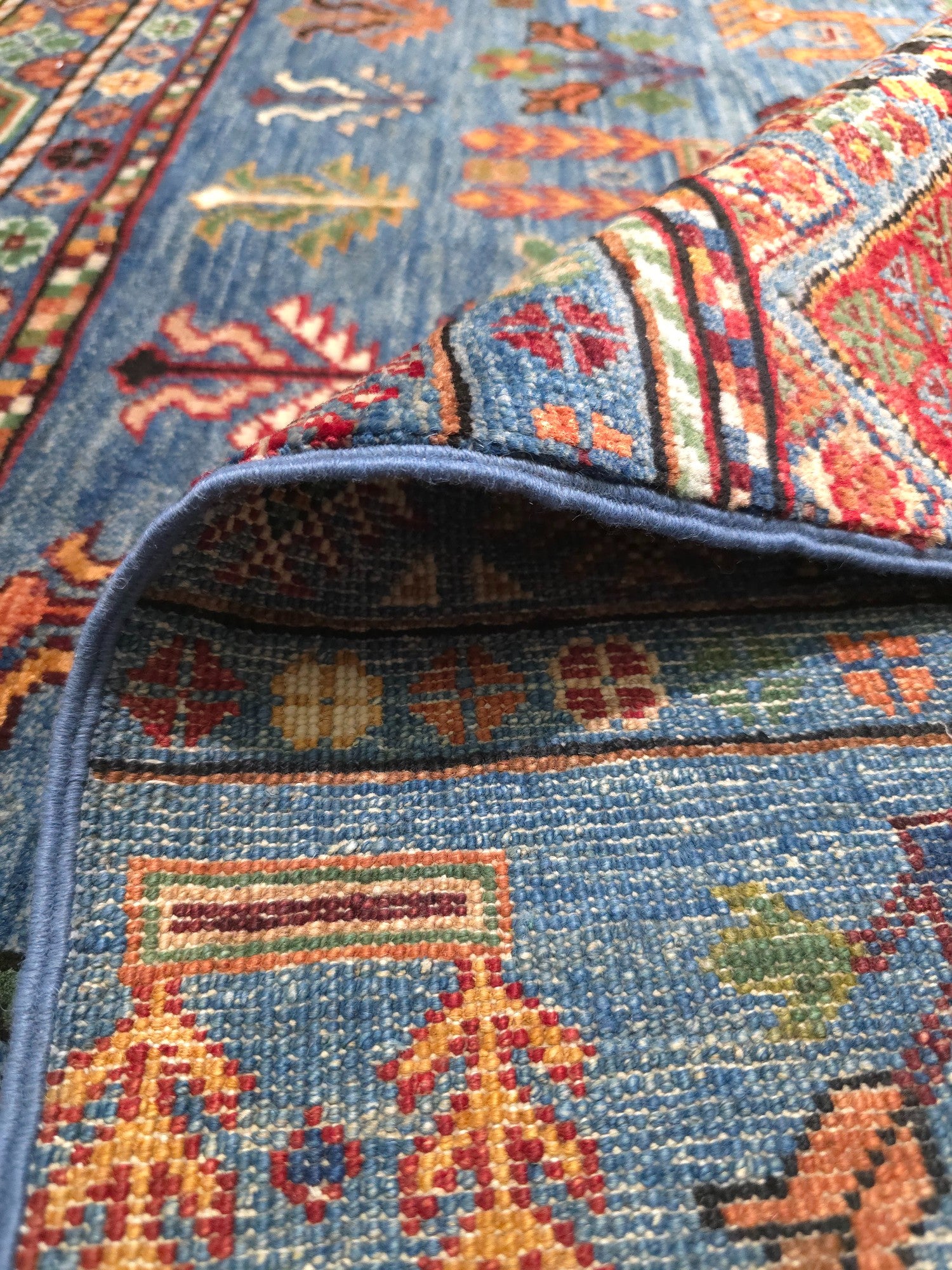 STRIPE BLUE - WOOLEN RUG | 3.43m x 2.44m
