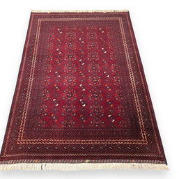 FINE AFGHAN KUNDUZ RUG - Deep Red - 1.74m x 1.22m