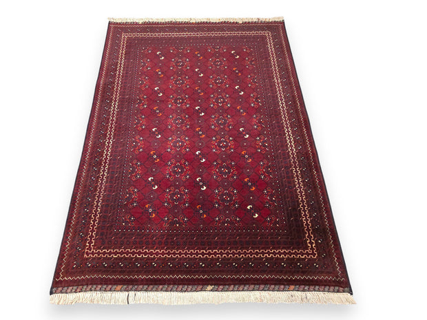 FINE AFGHAN KUNDUZ RUG - Deep Red - 1.74m x 1.22m