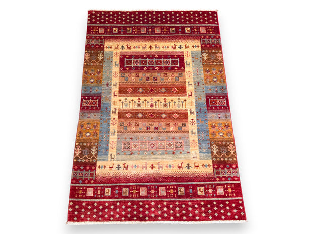 GABBEH DECORATIVE WOOL RUG - 1.49m x 1.00m