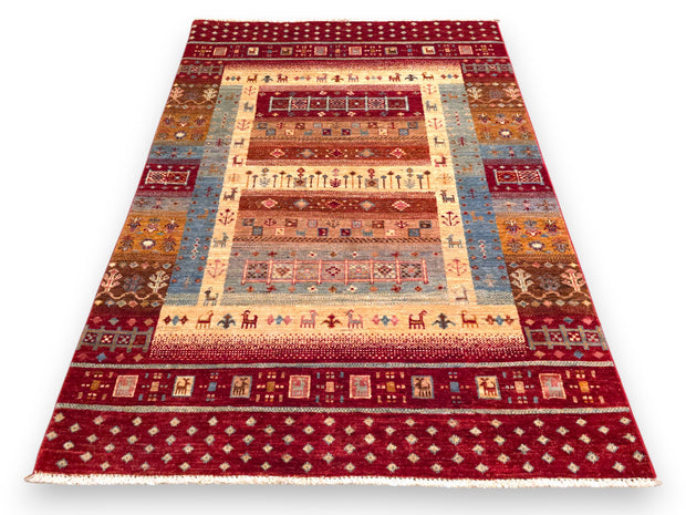GABBEH DECORATIVE WOOL RUG - 1.49m x 1.00m