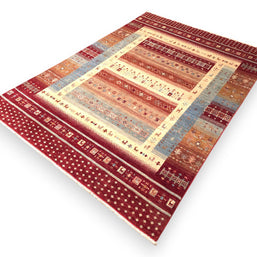 GABBEH DECORATIVE WOOL RUG - 2.07m x 1.52m