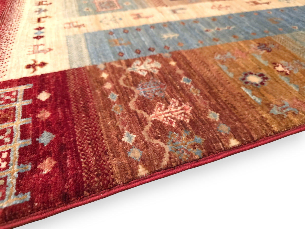 GABBEH DECORATIVE WOOL RUG - 2.07m x 1.52m