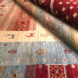 GABBEH DECORATIVE WOOL RUG - 2.07m x 1.52m